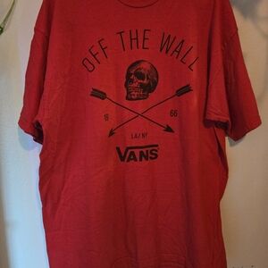 VANS Off the Wall XL  Red Classic Original T-Shirt